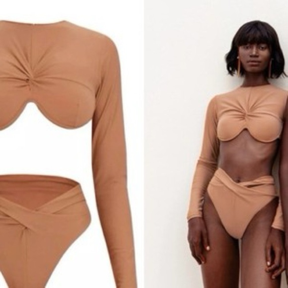 Elegant Tan Long Sleeve Women's Top